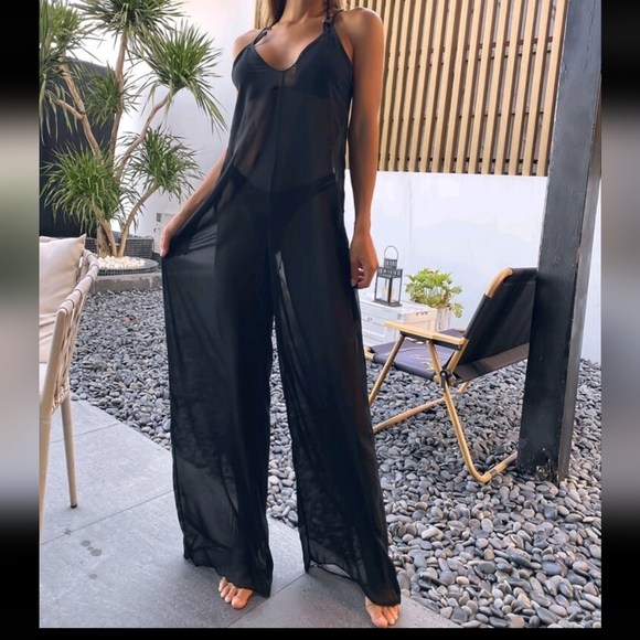 SHEIN Pants - Sexy Black Sheer Jumpsuit